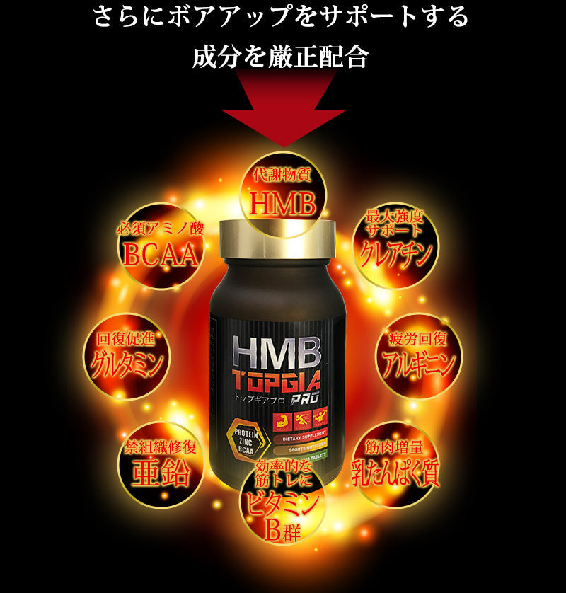 【お得３個セット】HMB トップギアプロ (HMB TOPGIA PRO) マッスルパワーを強力サポート! 筋肉 強力サポート 筋トレ マッスルパワー 中年太り 運動不足 プロテイン ダイエット 男性 筋トレ サプリメント シトルリン　アルギニン クレアチン カルニチン 亜鉛 マカ HMB スッポン マムシ BCAA 馬睾丸 日本 気力 活力 男力 バルクアップ 太く強く 最強のボディー