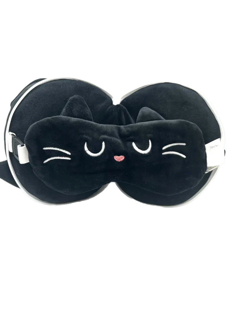 【黒猫のフェリン・ファイン】Relaxeazzz アイマスク付もちもちピロー