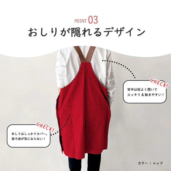 【グレー】FABORI ワークエプロン ブラック エプロン メンズ レディース おしゃれ 男女兼用 フリーサイズ かぶり かぶるだけ ガーデニング 膝丈 シンプル DIY 無地 大人 プレゼント ギフト 父の日 保育士