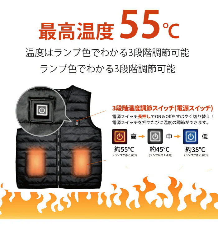 【LL】極暖 電熱ベスト 暖かい レディース メンズ 秋冬 モバイルバッテリー対応 ヒーター 暖かいベスト 電気 ヒートベスト 防寒 冷え対策 アウトドア ビジネス 通勤 通学
