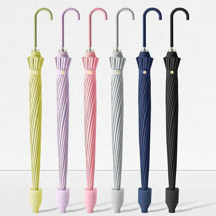 スライドケース長傘 「グリーン」 晴雨両用 16本骨 撥水カバー付き 耐強風 撥水 梅雨対策 メンズ レディース おしゃれ ジャンプ 便利 機能 車 電車 プレゼント