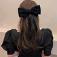 (ワインレッド)リボンバレッタ 大きい リボンヘアアクセサリー ヘアクリップ 清楚 ガーリー エレガント ヘアピン