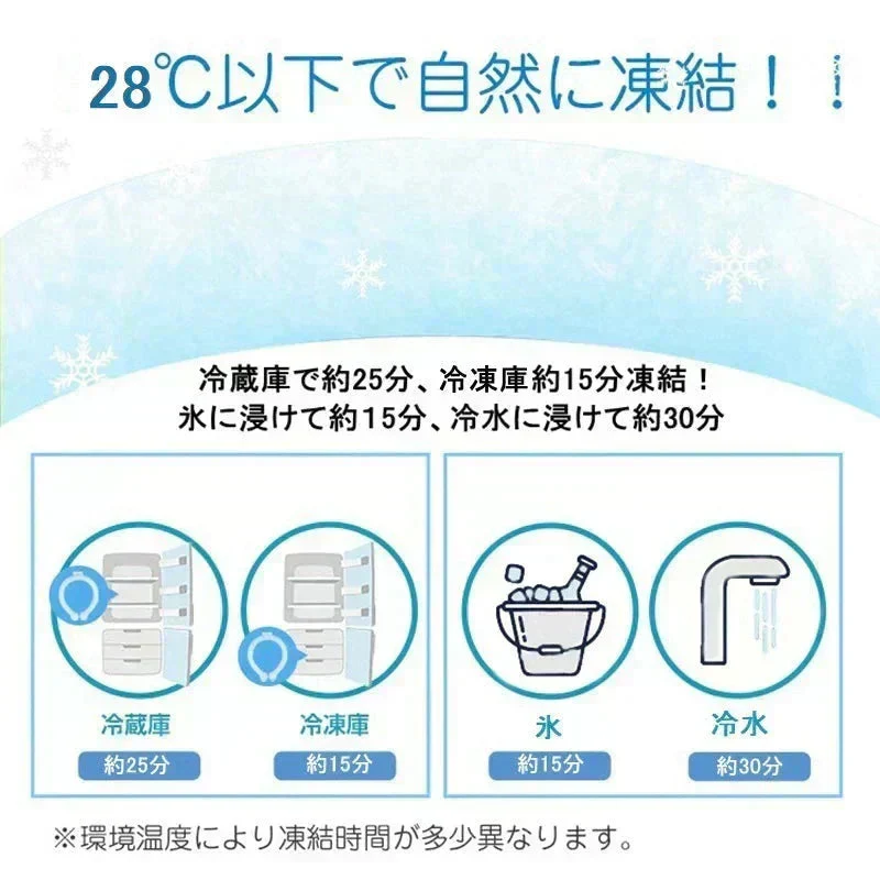 【ブルー 大人 2個 送料無料】ネッククーラー 即冷却 冷却グッズ 暑さ対策用品 クールリング アイスリング 自然凍結 スマートアイス ネックバンド 温度でひんやりキープ 繰り返し 暑さ対策 冷却グッズ 首 冷却 電池なし 送料無料