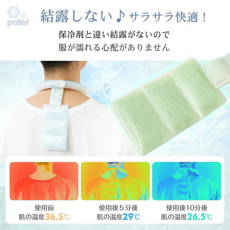 ネッククーラー 「ミントグリーン2個セット」 クールリング ネックパッド 爽快リング pcmバンドクーラー熱中症対策グッズ 首を冷やす 保冷剤 冷感グッズ ひんやり 冷却グッズ 暑さ対策グッズ 汗対策
