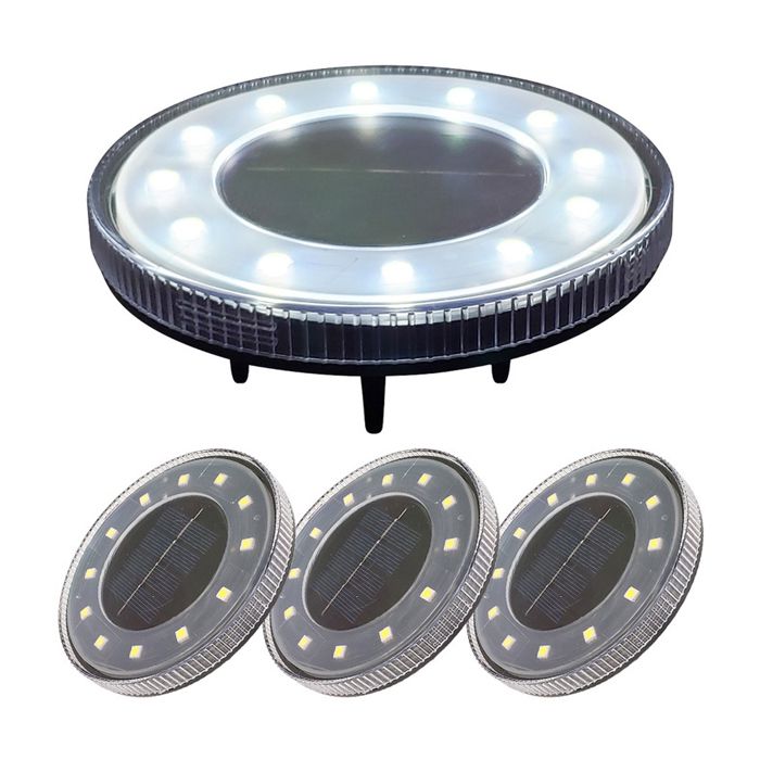 (電球色)LED ソーラーライト 4個セット 埋め込み式 防水 ガーデンライト 自動点灯 防犯【送料無料】
