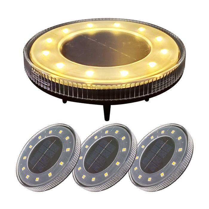 (電球色)LED ソーラーライト 4個セット 埋め込み式 防水 ガーデンライト 自動点灯 防犯【送料無料】
