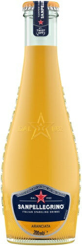 サンペレグリノ イタリアン スパークリングドリンク アランチャータ (オレンジ) 200ml 瓶 48本 (24本入×2 まとめ買い) 炭酸飲料 柑橘 果汁 フルーツベバレッジ 〔炭酸飲料〕