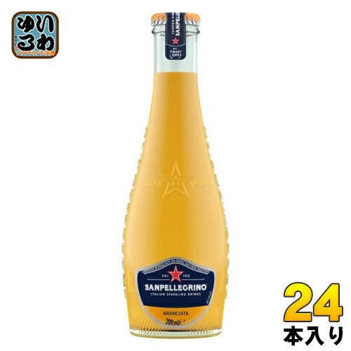 サンペレグリノ イタリアン スパークリングドリンク アランチャータ (オレンジ) 200ml 瓶 24本入 炭酸飲料 柑橘 果汁 フルーツベバレッジ 〔炭酸飲料〕