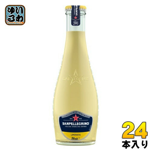 サンペレグリノ イタリアン スパークリングドリンク リモナータ (レモン) 200ml 瓶 24本入 炭酸飲料 柑橘 果汁 フルーツベバレッジ 〔炭酸飲料〕