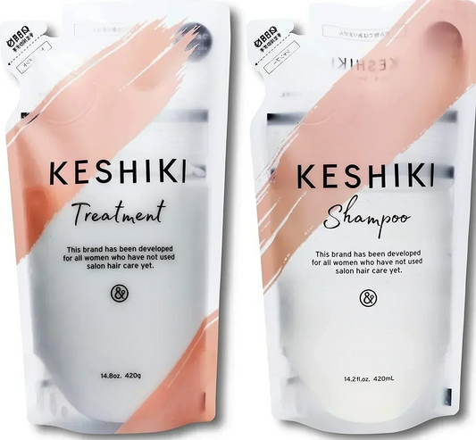 8月下旬入荷 KESHIKI ケシキ シャンプー トリートメント セット 詰め替え クリックポスト発送のみ 送料無料 420ml 420g 美容室 美容院 アミノ酸 いい香り 美容液 天然 サロン専売 ヘアトリートメント 美容室 サロン専売品 美容院 ヘアケア ヒートケア ＆NINE アンドナイン