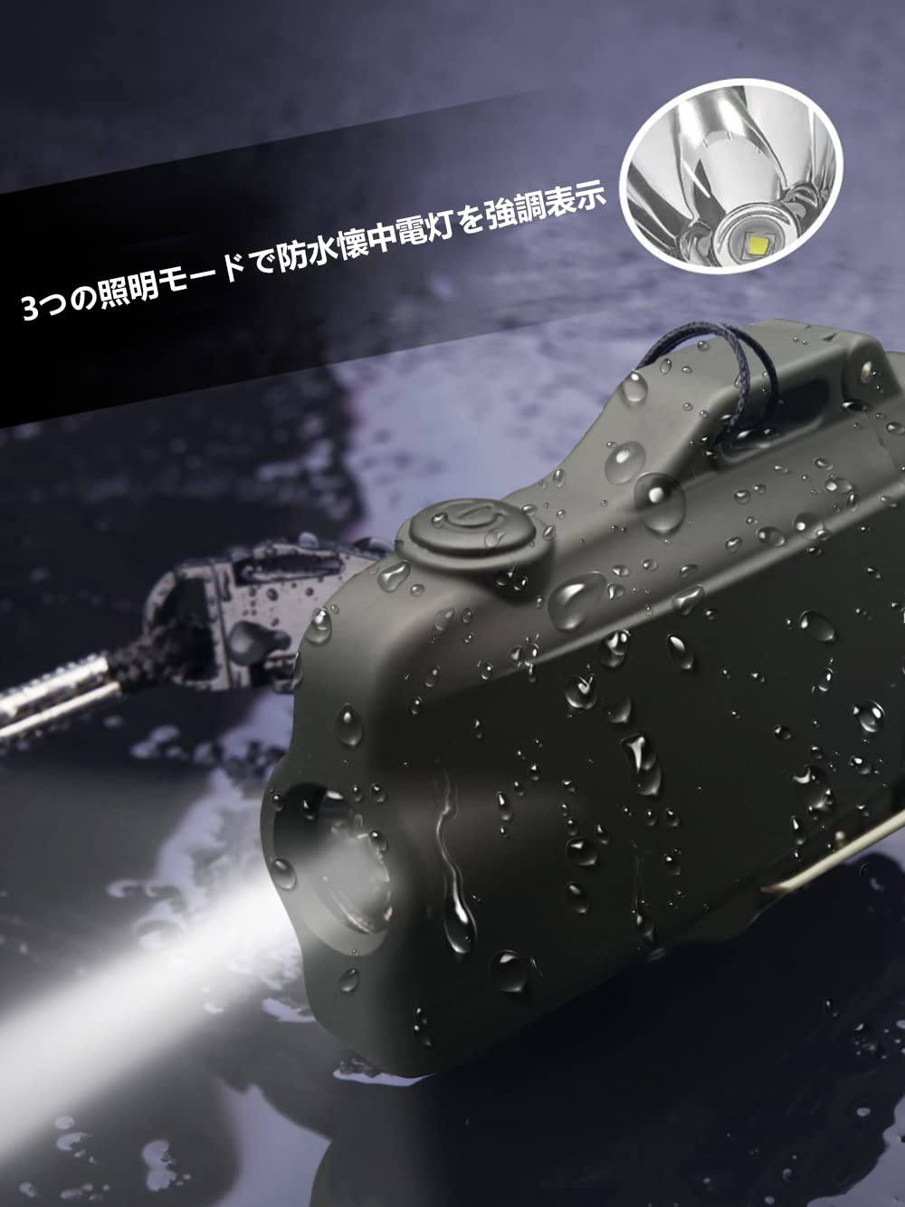 安全ロック保護&USB充電式】防災屋外 プラズマアークライター ダブルアーク 懐中電灯 屋外 防水 防塵 防炎 ポータブル 電子ライター 登山 キャンプ s138E(カモフラージュ)