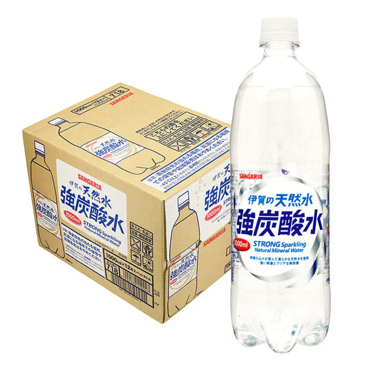 【送料無料】 サンガリア 伊賀の天然水 強炭酸水 1000ml 1L×12本