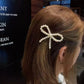 (ホワイト)ヘアピン リボン パールビーズヘアピン パッチン留め かわいい ヘアアクセサリー パールホワイト 子ども おしゃれ