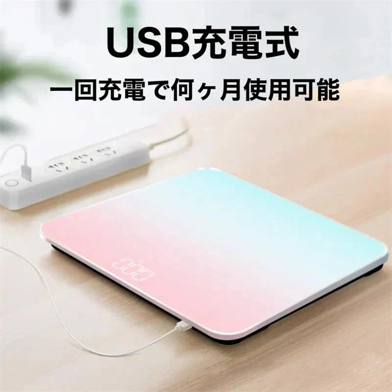 体重計 ヘルスメーター 充電式　デジタル 乗るだけ 電源自動ON/OFF バックライト付 180kgまで対応 高精度 ボディスケール タイプ：タイプA