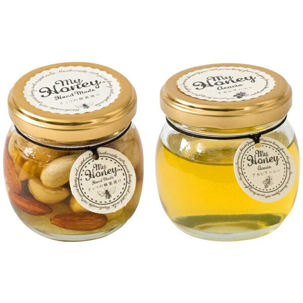 はちみつ専門店 MY HONEY「ナッツの蜂蜜漬けM＆アカシアハニーM セット」