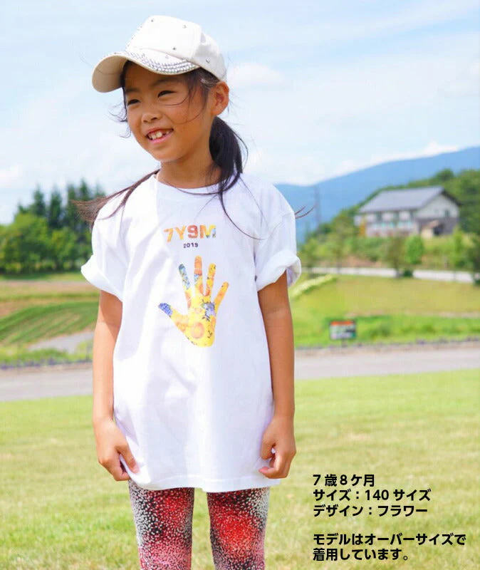 Colorful Hand Print T-shirts■手形 手形アート 足形 足型アート ベビー 服 名入れ プレゼント Tシャツ 出産祝い ギフト 子供服 キッズ服 スマイル おしゃれ 赤ちゃん メモリアル オーダーメイド