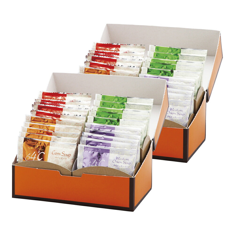 【3人シェア買いでお得】64℃スープギフト コーン 中華わかめ 洋風オニオン 欧州野菜 499-063J【お届け不可地域：北海道・沖縄・離島】