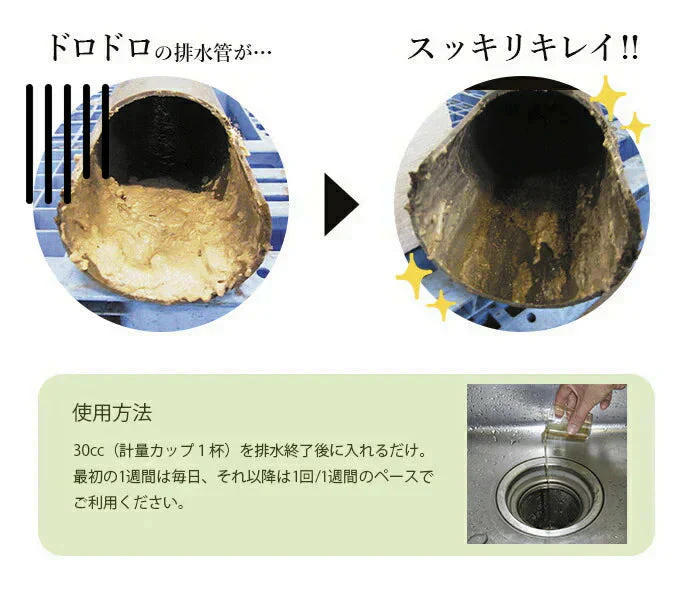 【ヌメリや悪臭を強力に解消】排水口 ヌメリ取り 洗剤 排水溝 排水管 パイプクリーナー パイプ洗浄剤 掃除 ニオイ 匂い対策 / えひめAI-1