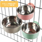 猫 犬餌入れ／グリーンピンク 【2個】 フードボール 食器 えさ入れ 水入れ 固定式