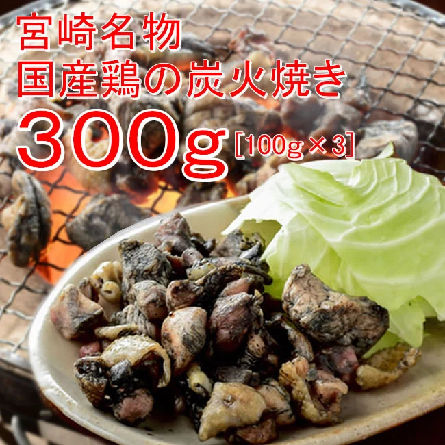 【100g×3袋】宮崎名物 鶏の炭火焼き　職人の手焼き！炭の香りと香ばしさ♪某大手モールで、レビュー19,000件超えの宮崎グルメ！