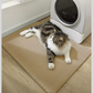 (ブラック) 猫砂マット ネコ砂 30×45 洗える 再利用 トイレマット 砂取りマット 飛び散り防止 トイレ用品 ペット マット 防水 小さめ