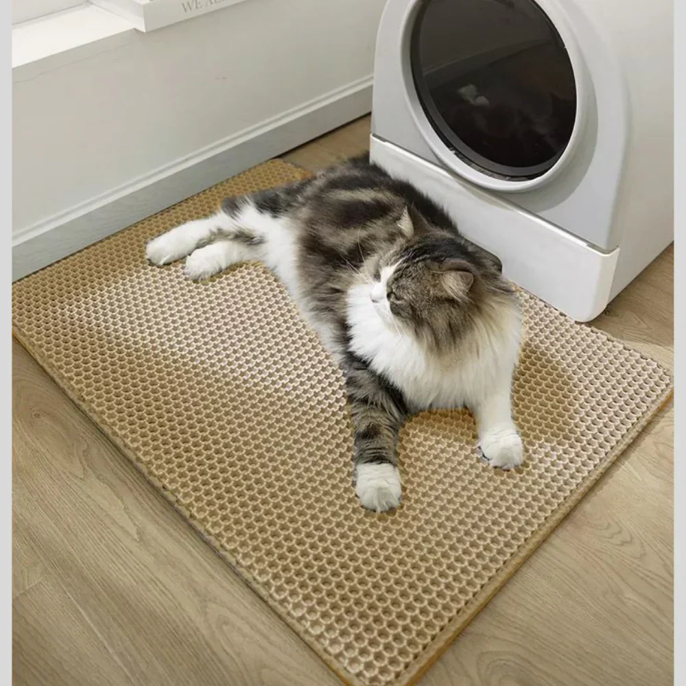 (ブラック) 猫砂マット ネコ砂 30×45 洗える 再利用 トイレマット 砂取りマット 飛び散り防止 トイレ用品 ペット マット 防水 小さめ