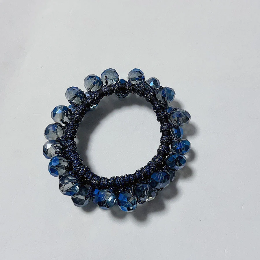 (パープル)ヘアゴム バブル シンプル ブレスレット ビーズ ヘア留め ヘアアクセサリー 髪飾り 上品 パーティー飾り