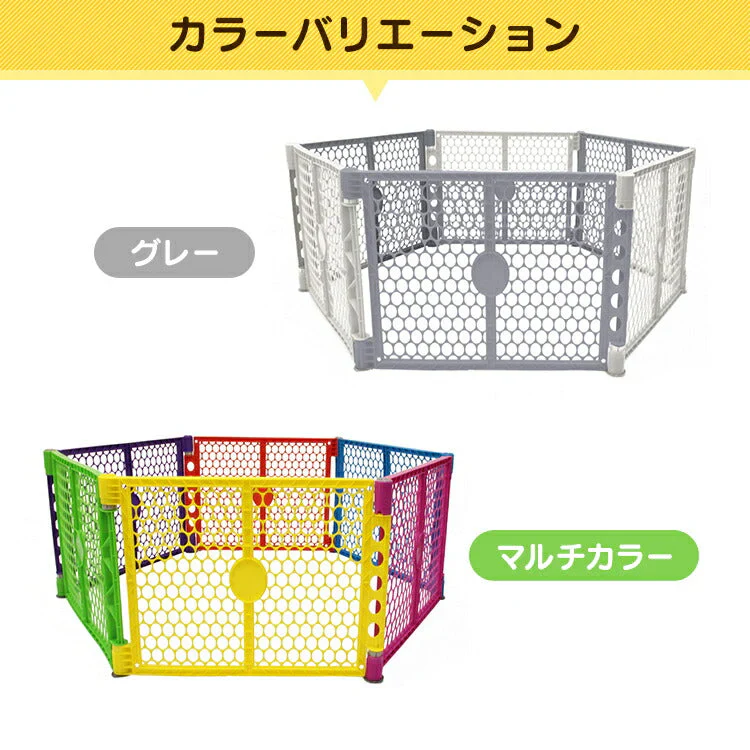 【グレー×ホワイト】ベビーサークル 折りたたみ ベビーガード 6枚セット ベビーフェンス キッズサークル ペットケージ カラフル おしゃれ ベビー サークル 赤ちゃん ベビー フェンス ゲート 柵 置くだけ 子供 こども