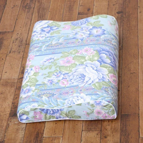 【花柄ブルー】磁気枕 夢 カバー付 枕 まくら 肩こり ピンク ブルー 花柄 32×48cm 磁石 磁気 メンズ レディース ペア 磁気枕 肩こり 首こり 波形 ウェーブ