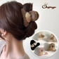 (ホワイト)ヘアクリップ ハート バンスクリップ ヘアアクセサリー モコモコ 韓国 ボア バレッタ 秋 冬 レディース クロス ボリューム 大きめ 髪飾り