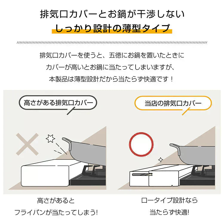 【ブラック×60㎝対応】 排気口カバー 幅65㎝ 奥行伸縮 フラット 低め グリルガード レンジガード コンロカバー IHコンロ ガスコンロ