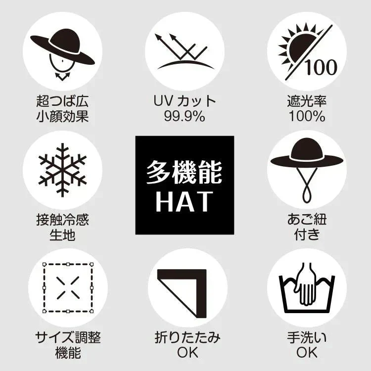 帽子 「ノーマルタイプ・ネイビー」 レディース 大きいサイズ 遮光100％ 接触冷感 UVカット つば広 折りたたみ 飛ばない 日よけ 春夏 あご紐 小顔効果 大きめ おしゃれ 可愛い 母の日 お花見