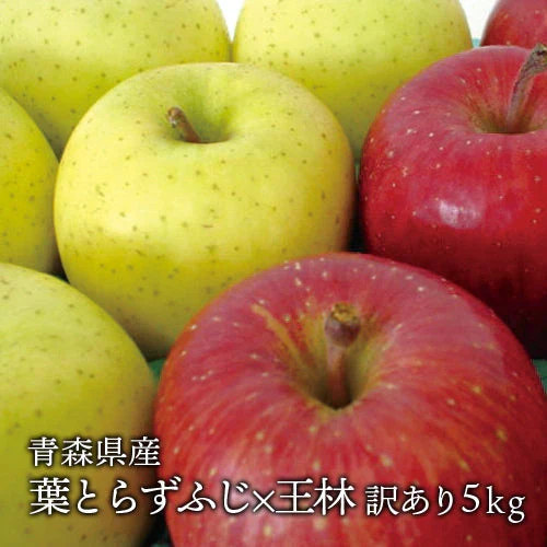 青森県産 訳あり 葉とらず ふじ × 王林 りんご 5kg(約14～18個)※11月下旬よりご予約順に発送【指定日不可】