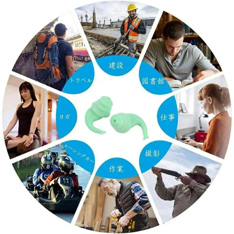 耳栓 睡眠 遮音 睡眠用耳栓 飛行機 遮音値40dB シリコン 大人用 子供用 睡眠用 防音 勉強 快眠 旅行 安眠 工事 ドリル 爆音 読書 水洗い可 繰り返し使用可能 w471B(ブラック)
