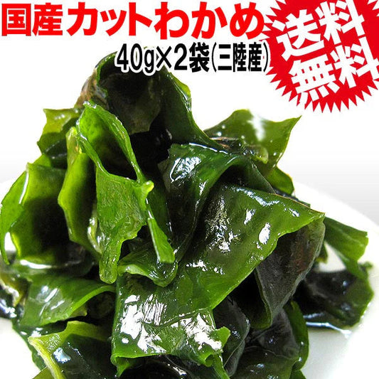 若布 カットわかめ 40g×2袋 国産 乾燥 お試しセット 送料無料【プチプラ特集】