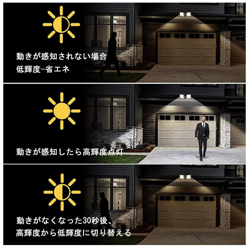 センサーライト LEDセンサーソーラーライト 屋外ソーラーライト LED超高輝度 モーションディテクター 5Mケーブル付き 分離式 IP65防水 w002C(Cタイプ)