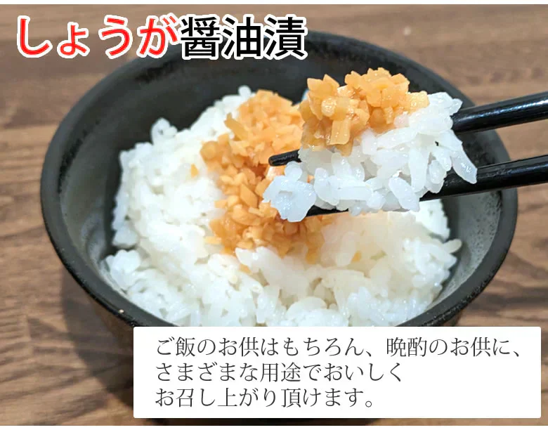 しょうが醤油漬け 国産 漬物 390g（130g×3袋） お取り寄せ お取り寄せグルメ 生姜 つけもの