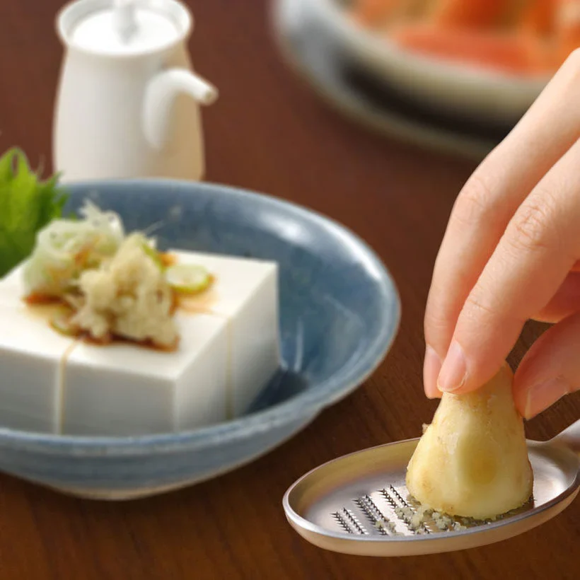 薬味おろしスプーン◆ しょうが にんにく おろし金 おろし器 すりおろし 唐揚げ 鍋 スプーン 食洗機OK わさびおろし