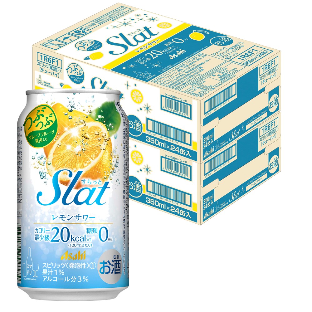 【送料無料】【送料無料】チューハイ アサヒ Slat(すらっと) レモンサワー 350ml×48本/2ケース【北海道・沖縄県・東北・四国・九州地方は必ず送料が掛かります】