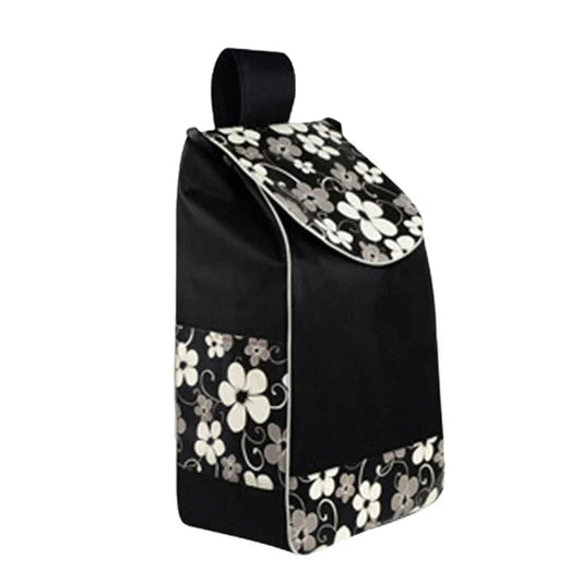 キャリーカート用バッグ 花黒 bag for carry cart 買い物バッグ キャリーケース カバー 防水 折り畳み 大容量 ショッピング 旅行 弊社のキャリーカートも対応