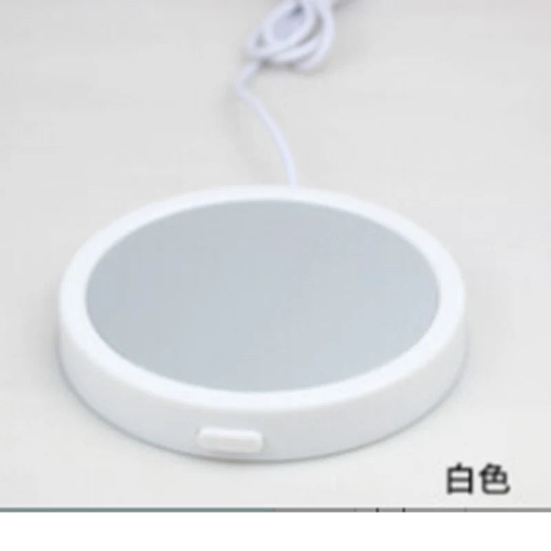 加熱コースター　低消費電力　高温ABS製　USB電源　 温かい 冷めにくい お茶 コーヒー ココア スープ カップスープ オフィス　マグカップウォーマー 保温コースター カップウォーマー 卓上 コップ 保温器 温め コーヒー オフィス コースター 卓上 デスク w253C(ホワイト)