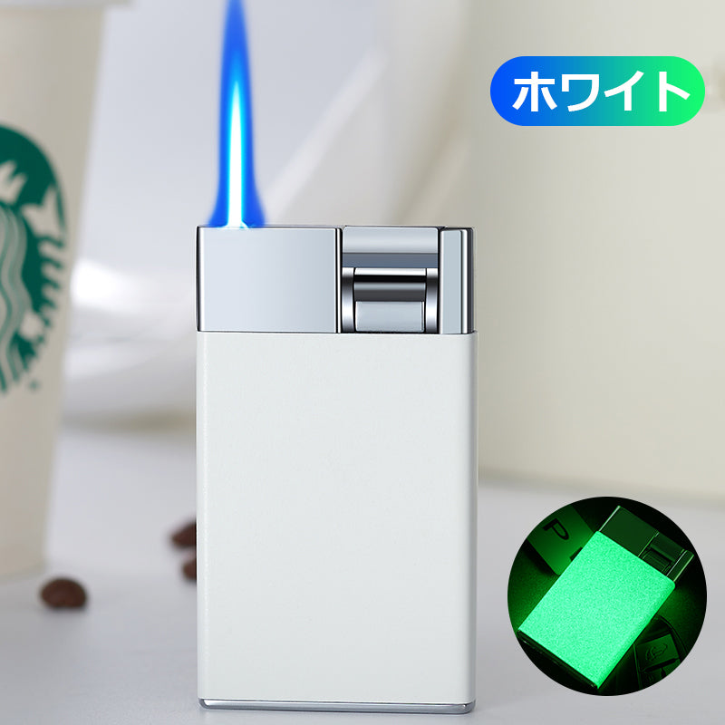 夜光ライター 火力 節可能 持ちやすい 軽量薄型登山 キャンプ 防災 おしゃれ 誕生日 記念日 プレゼント s104B(ブルー)