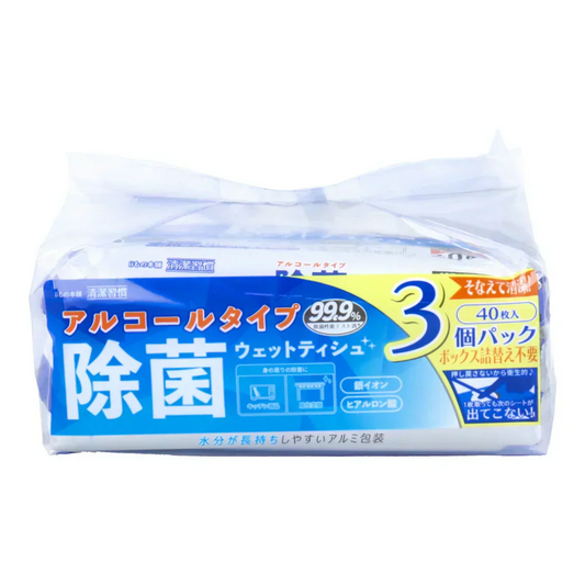 iiもの本舗 清潔習慣 アルコールタイプ アルミ包装 40枚 3個入り X10パック