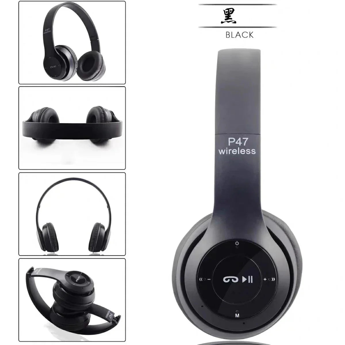 ヘッドホン ワイヤレス Bluetoothヘッドフォン 急速充電 超軽量 マイク付き 重低音 w047A(ホワイト)
