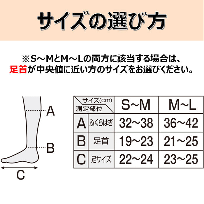 スリムウォーク認定販売店【美脚ハイソックス（MLサイズ）】ふくらはぎ おそと用 靴下 着圧 美脚 ピップ