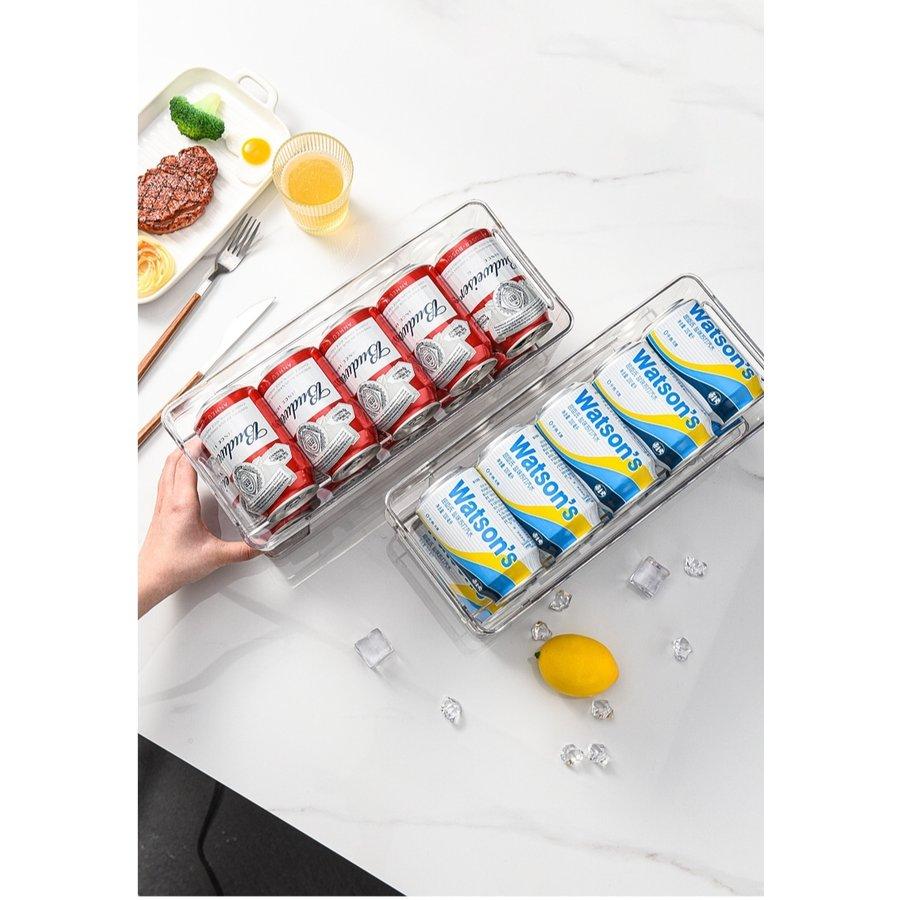 冷蔵庫収納棚　缶収納ラック　飲料収納ラック　ビール収納　缶ストッカー　キッチン収納 卓上収納　10缶収納 二重仕上げラック 省スペース 取り出しやすい