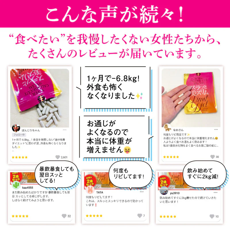 【リニューアル】●●7月上〜中旬入荷予定●●『スラッと美スリムリミットダイエット（単品）』ダイエット サポート サプリメント カロリーカット キトサン ギムネマ サラシア サプリ 健康食品 脂質 糖質制限 スラット美スリムリミットダイエット