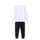 2点セット ブラック 150cm Tシャツ長袖 白 1枚 と スウェットズボン1枚 体育 体操服 子供 キッズ パンツ 秋 春 冬 通気性 運動会 イベント 男女兼用 90 100 110 120 130 140 150