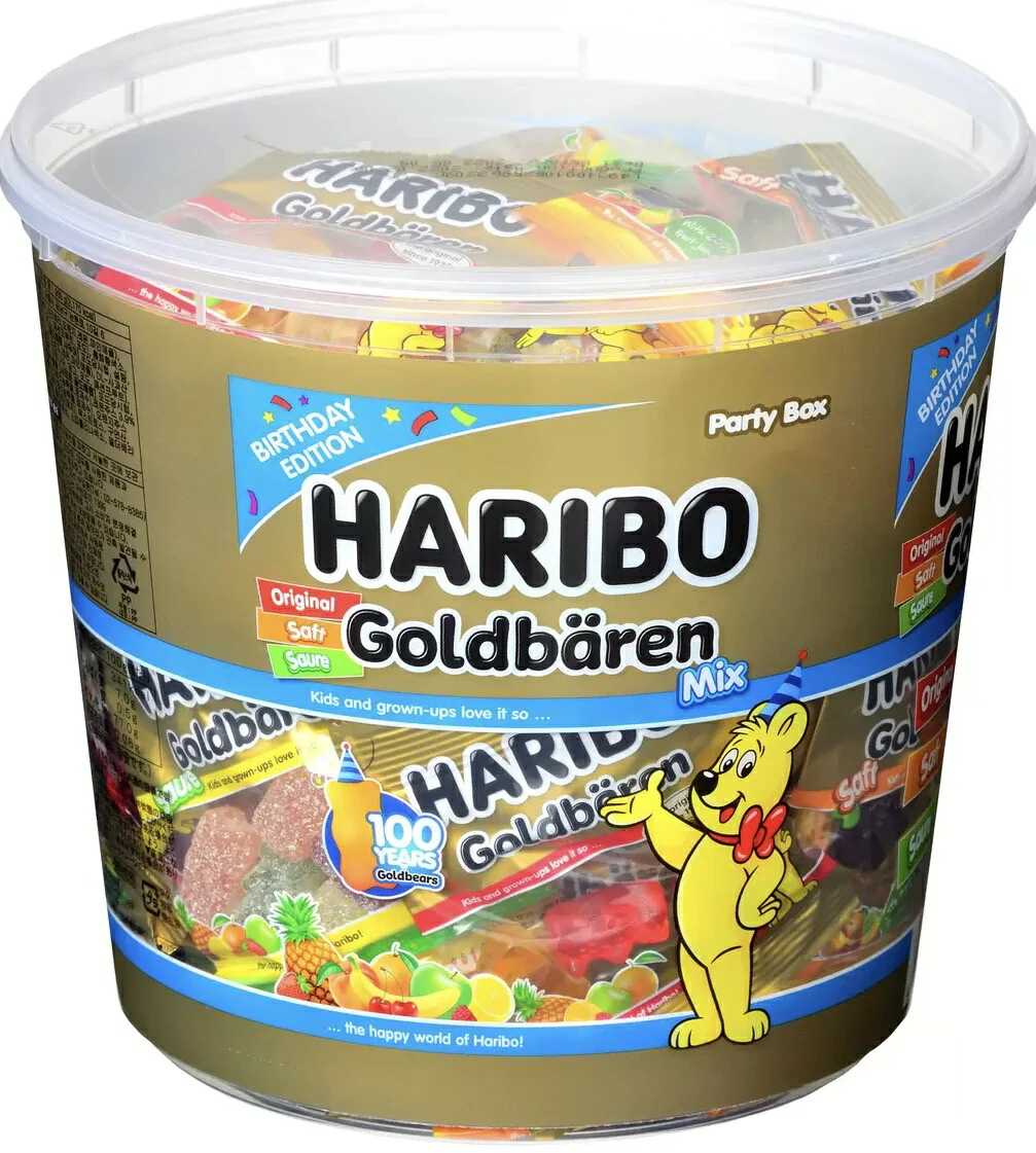 ★100周年限定商品★3種MIX★ ハリボー  ミックス ゴールデンベア　グミ　ドラム　950g HARIBO GOLD BAREN バケツ型　業務用 メガパーティー コストコ 【輸入食品】【コストコ通販】＃8