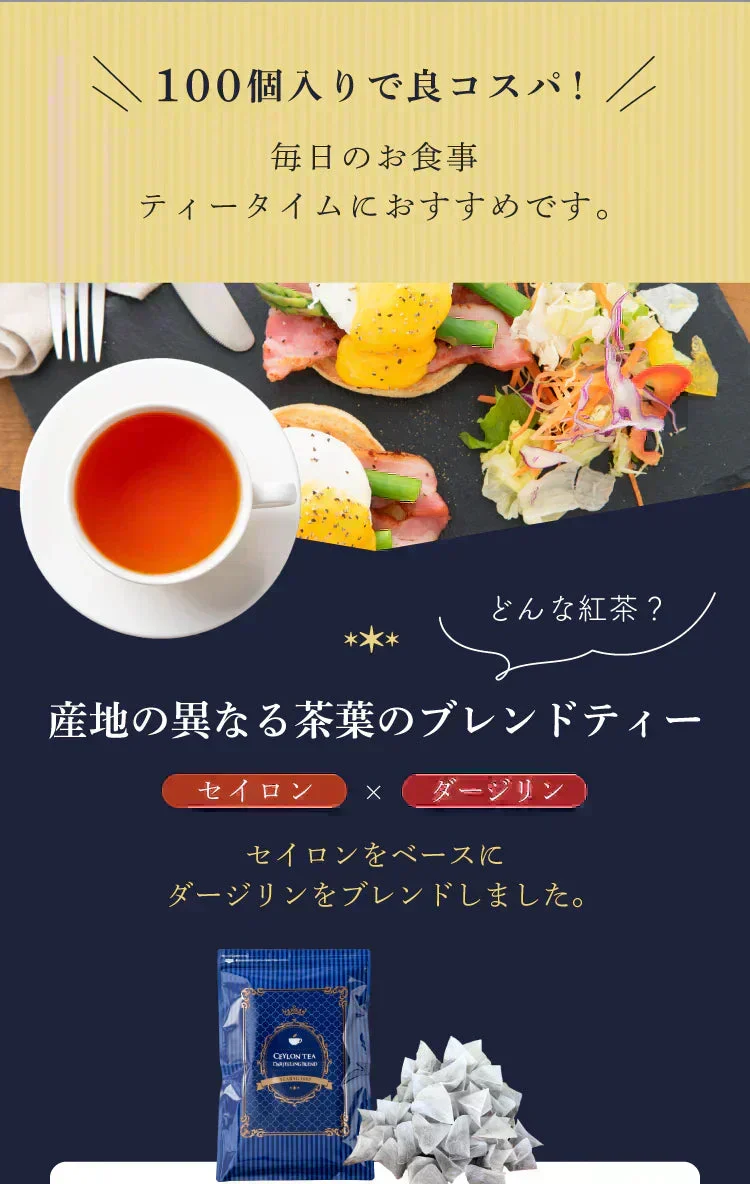 【最短当日出荷】★水出しOK★セイロンティー ダージリンブレンド 100個入 ( 紅茶 大容量  ダージリンティー セイロン ホット アイスティー ティーバッグ ティーパック )